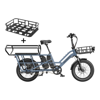 Fafrees Ff20 Cuv – Bicicleta Eléctrica De Carga Familiar (longtail) Con Doble Batería De 15 Ah – Azul