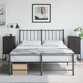 Mesitas De Noche (2 Unidades) - Mueble Para Dormitorio - Acero - Negro (36x39x78cm)