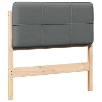Cabecero Tapizado Con Cabecera Marrón Y Gris Claro 80 Cm Vidaxl