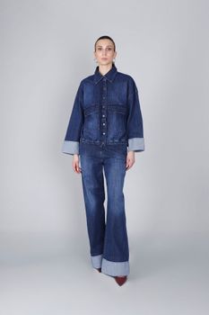camisa vaquera con pedrería medium darck blu