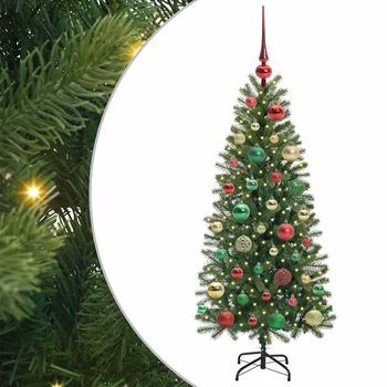 Árbol De Navidad | Decoraciones De Navidad Artificial Con 150 Led Verde 120 Cm Pe Y Pvc