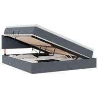 cama de almacenamiento led con colchon gris oscuro 160 x 200 cm vidaxl