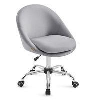 silla de oficina en casa acolchada giratoria escritorio ajustable estudio - gris