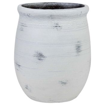 Macetero de fibra de vidrio blanco 32x32x37,5cm