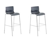 pack de 2 taburetes de bar hover de plastico gris 48x43x100 cm
