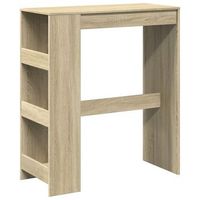 mesa alta bar con estantes madera roble sonoma 90x40x1035 cm