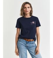 gant para mujer 4200277 camiseta archive shield marino s casual algodon manga corta