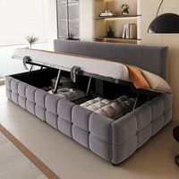 cama canape 90 x 200 cm con respaldo sofa cama - sin brazos - terciopelo - gris oscuro sin colchon