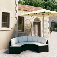 conjunto de sofas de jardin 4 uds  mueble jardin mesa y sillas y cojines ratan sintetico negro cfw355724