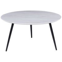 mesa de centro efecto marmol blanco negro 79 cm mdf sala de estar dormitorio effie
