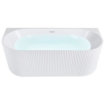 Bañera Independiente Moderna 170 X 80 Cm Acabado Acrílico Estriado Baño Mate Blanco Gocta