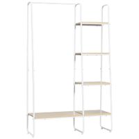 perchero de ropa 101x39x160 cm blanco y madera natural