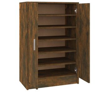 Vidaxl mueble zapatero madera contrachapada roble ahumado 60x35x92 cm