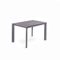 pixel - mesa extensible 122182 x 80 cm en cristal templado gris