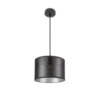 fabrilamp colgante anastasia 1xe27 negronegro-plata regx30x30 cm