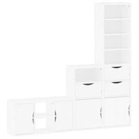 muebles de tv 4 uds con almacenaje odda blanco madera pino vidaxl
