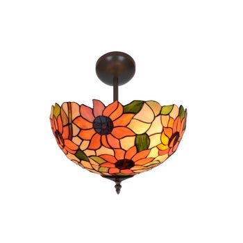 Plafón De Techo Bajo  Pantalla Tiffany D. 40cm  Diamond