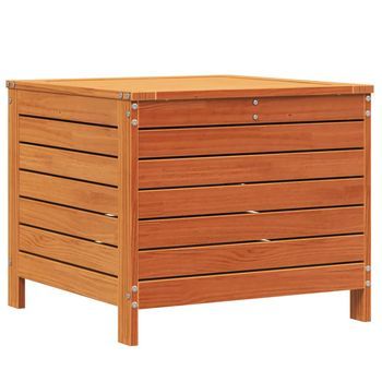 Taburete De Jardín | Otomana De Jardín | Reposapiés De Jardín Madera De Pino Marrón Cera 62x63,5x53,5 Cm