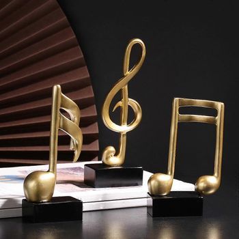 Figura De Nota Musical, Símbolo Musical, Decoración De Escritorio, Artesanía De Resina, Adorno Moderno Para El Hogar. Nuevo.