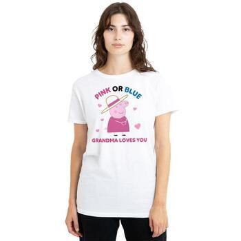 Dessins Animés Camiseta Pink Or Blue Grandma Pig Loves You para mujer