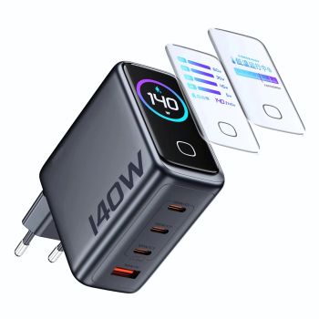 [GaN Tech] X140S PD140W Cargador USB PD de 4 puertos con pantalla inteligente AI USB-A+3USB-C PD3.1 Cargador de pared co