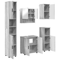 juego de muebles de bano 5 uds gris sonoma 61 x 35 x 64 cm vidaxl