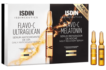 Isdin Isdinceutics Ampollas Antioxidantes Flavo-C Noche 10 Uds + Ultraglican 10 uds