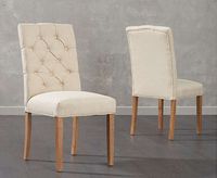 ex-display set of 2 claudia cream fabric dining chairs