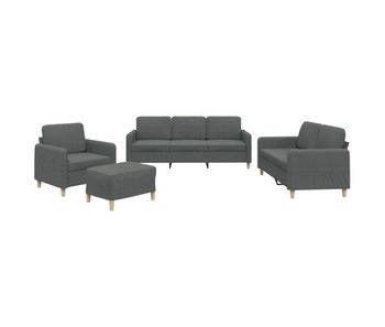 Vidaxl juego de sofás con cojines 4 piezas tela gris oscuro