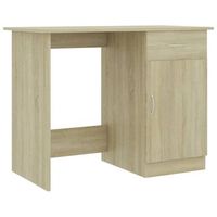 escritorio madera contrachapada color roble sonoma 100x50x76 cm vidaxl