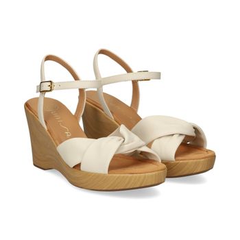 Unisa Sandalias Cuña Mujer - Blanco Talla 37