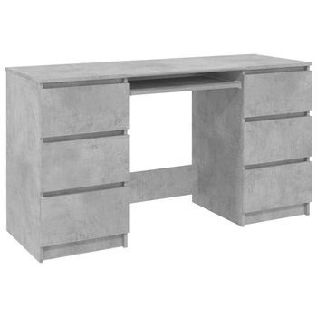 Mesa De Escritorio | | Escritorio De Despacho | Escritorio De Madera Contrachapada Gris 140x50x77 Cm