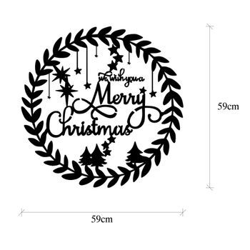 Decoración Pared De Metal Xmasblack-10 Negro 59x56 Cm