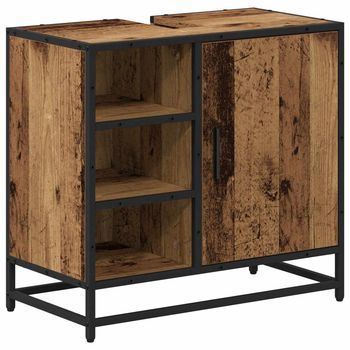 Mueble De Cuarto De Baño Madera Envejecida 65 X 33 X 60 Cm Vidaxl