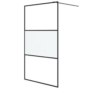 Vidaxl mampara de ducha vidrio esg semiesmerilado negro 115x195 cm