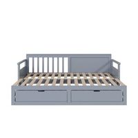 cama sofa 2 en 1 multifuncional 90180x190 cm cama de pino con cajones y cama extraible diseno ahorrador de espacio convertible de cama individual a doble robusta y funcional color gris sin colchon