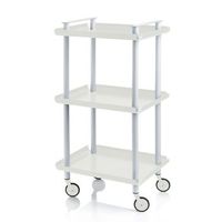 carrito auxiliar leky armazon gris 3 estantes multifuncional practico y decorativoacerorojo