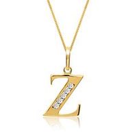 8k cadena de oro letra z con circonita