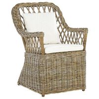 silla de jardin de ratan natural blanco crema algodon cojines de respaldo interior maros