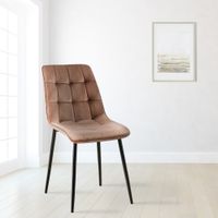 silla de comedor con reposapies en terciopelo marron