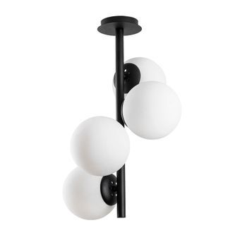 Lámpara De Techo Faze-nt-139 Negro Metal Vidrio 32x32x53 Cm