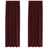 cortinas opacas 2 piezas rojo vino 140 x 260 cm terciopelo