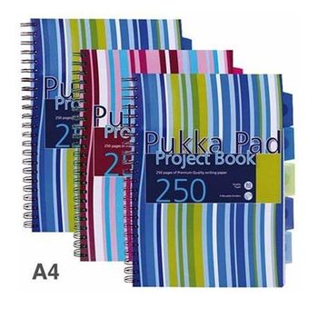 Pukka Pad A4 Project Polyprop Ruled 250 Page PK3