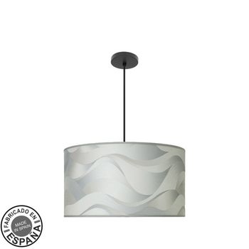 Colgante moda 3xe27 negro/ola gris regx50x50cm c/difusor