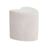 puf tapizado en forma de corazon reposapies otomana de chenilla beige scotia