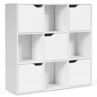 costway libreria con 9 compartimentos estanteria con estante para archivos libro plantas para hogar oficina salon 90 x 29 x 90 cm