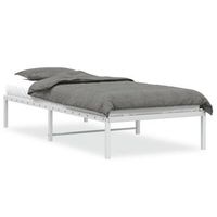 cama para adulto  cama individual  estructura de cama sin colchon metal blanco 90x190 cm