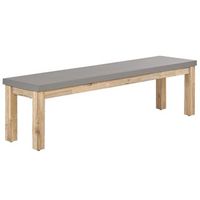 banco de jardin tablero de cemento reforzado con base de madera gris 3 plazas 180 x 90 cm para exteriores muebles industriales modernos para patio ostuni