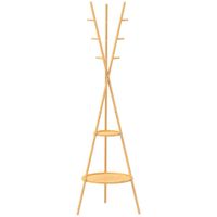 perchero de pie 585x585x176 cm madera natural