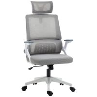 vinsetto silla de oficina de malla giratoria y ajustable 58x61x102-119 cm gris